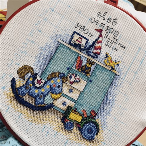 I was Born - Boy. M-104 / SM-104 Counted Cross Stitch Kit