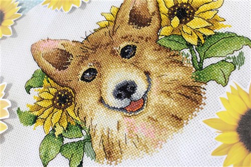 Sunny Corgy M-503 / SM-503 Counted Cross Stitch Kit