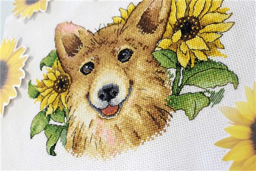 Sunny Corgy M-503 / SM-503 Counted Cross Stitch Kit