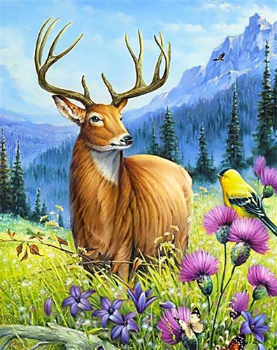 Noble Deer WD2496 14.9 x 18.9 inches Wizardi Diamond Painting Kit