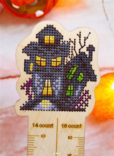Halloween O-007 Counted Cross Stitch Kit on Plywood Makes Thread Organizer