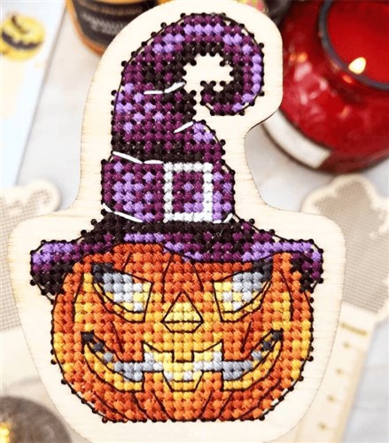 Halloween O-007 Counted Cross Stitch Kit on Plywood Makes Thread Organizer