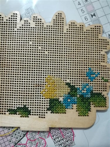 Egg Holder Flower O-012 Counted Cross Stitch Kit on Plywood