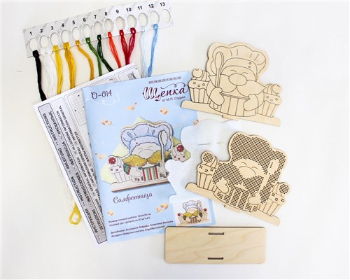 Napkin Holder Dwarf O-014 Counted Cross Stitch Kit on Plywood