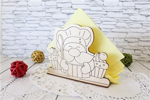 Napkin Holder Dwarf O-014 Counted Cross Stitch Kit on Plywood