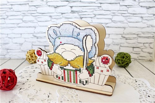 Napkin Holder Dwarf O-014 Counted Cross Stitch Kit on Plywood
