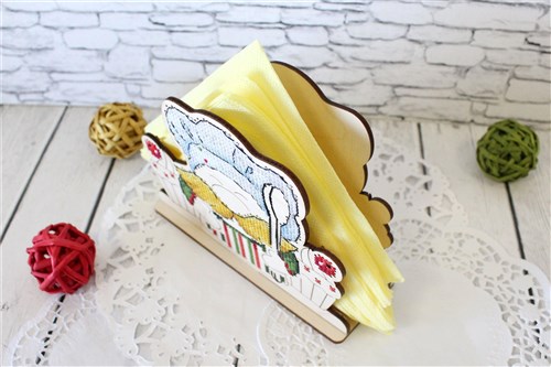 Napkin Holder Dwarf O-014 Counted Cross Stitch Kit on Plywood