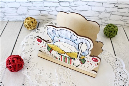 Napkin Holder Dwarf O-014 Counted Cross Stitch Kit on Plywood