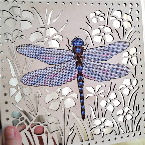 Dragonfly O-016 Counted Cross Stitch Kit on Plywood