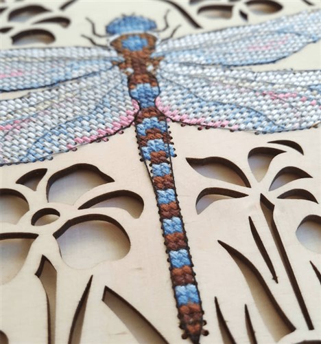 Dragonfly O-016 Counted Cross Stitch Kit on Plywood