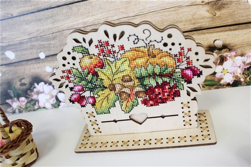 Autumn Bouquet O-019 Counted Cross Stitch Kit on Plywood