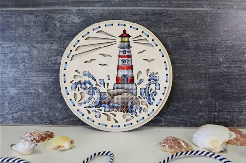 Lighthouse O-020 Counted Cross Stitch Kit on Plywood