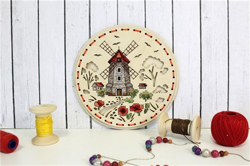 Rural Mill O-021 Counted Cross Stitch Kit on Plywood