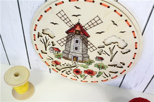 Rural Mill O-021 Counted Cross Stitch Kit on Plywood