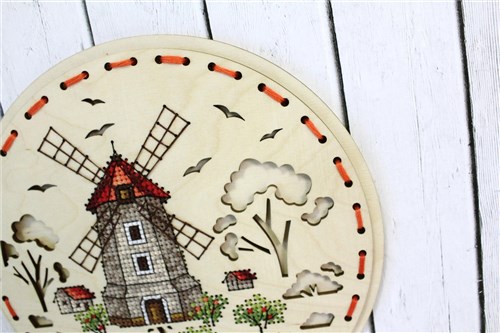 Rural Mill O-021 Counted Cross Stitch Kit on Plywood