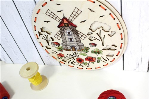 Rural Mill O-021 Counted Cross Stitch Kit on Plywood