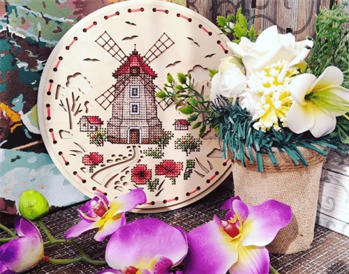 Rural Mill O-021 Counted Cross Stitch Kit on Plywood
