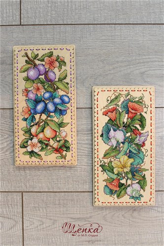 Plum Mix O-031 Counted Cross Stitch Kit on Plywood