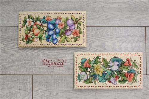 Plum Mix O-031 Counted Cross Stitch Kit on Plywood