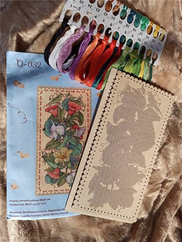 Plum Mix O-031 Counted Cross Stitch Kit on Plywood