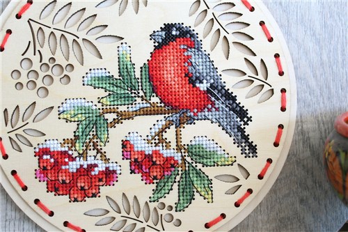 Winter Guest O-039 Christmas Counted Cross Stitch Kit on Plywood
