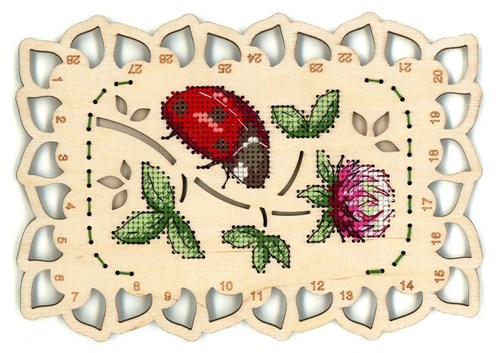 Organizer Ladybug O-040 Counted Cross Stitch Kit on Plywood
