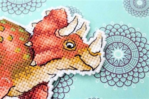 Triceratops P-269 / SR-269 Plastic Canvas Counted Cross Stitch Kit