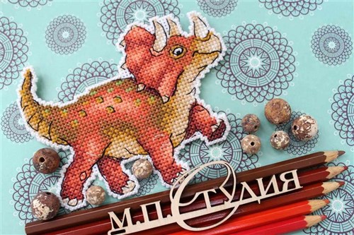 Triceratops P-269 / SR-269 Plastic Canvas Counted Cross Stitch Kit