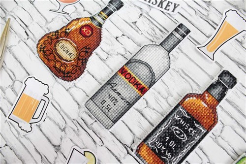 Bottles Cross Stitch kit on Plastic Canvas P-315 / SR-315