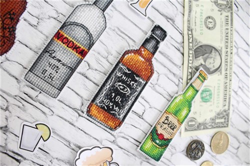 Bottles Cross Stitch kit on Plastic Canvas P-315 / SR-315
