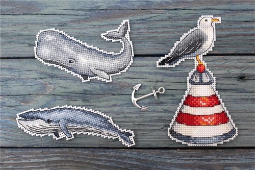 Ocean Sound P-330 / SR-330 Plastic Canvas Counted Cross Stitch Kit