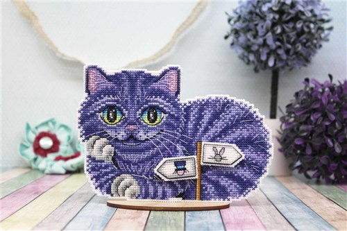 Chechire Cat Plastic Canvas Counted Cross Stitch Kit P-402 / SR-402