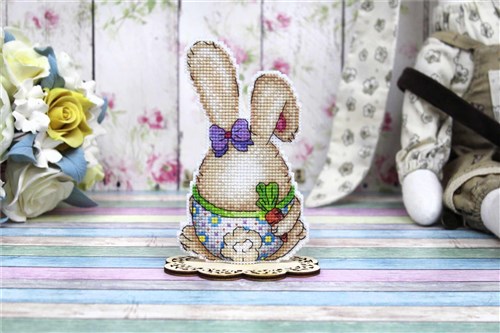 Easter Rabbit P-408 / SR-408 Plastic Canvas Counted Cross Stitch Kit