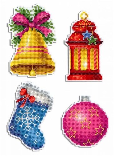 Christmas Magnets Plastic Canvas Counted Cross Stitch Kit P-461 / SR-461
