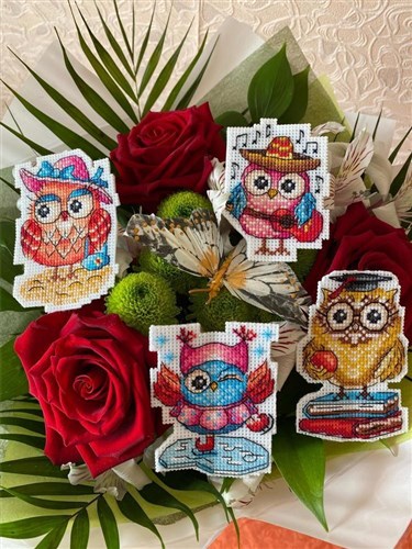 Owl Stories P-487 / SR-487 Plastic Canvas Counted Cross Stitch Kit