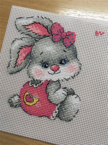 Mom's Bunny P-489 / SR-489 Plastic Canvas Counted Cross Stitch Kit