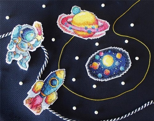 Space P-576 / SR-576 Plastic Canvas Counted Cross Stitch Kit