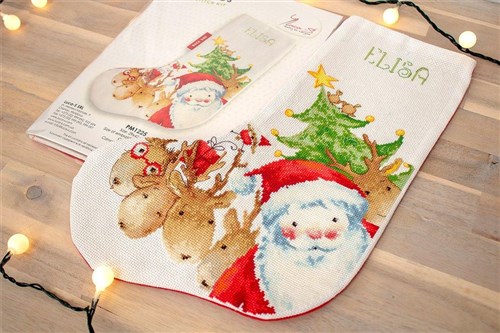 Santa Claus PM1225L Christmas Stocking Counted Cross-Stitch Kit