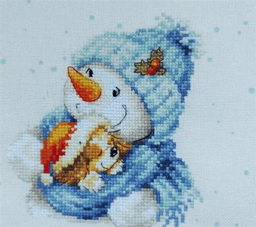 Snowman and Doggy 0-204 Counted Cross Stitch Kit