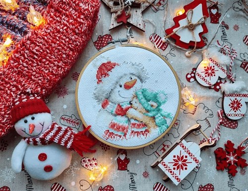 Snowman and Teddy Bear 0-205 Counted Cross Stitch Kit