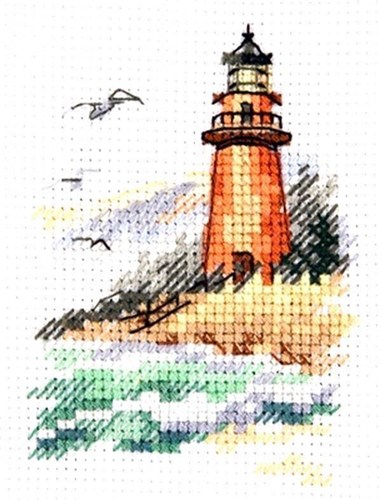 Cold Sea shore. Lighthouse 0-225 Counted Cross-Stitch Kit