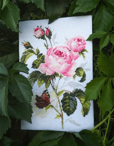 Rose and Butterfly 2-13 Counted Cross-Stitch Kit