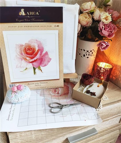 Rose Tenderness 2-40 Counted Cross-Stitch Kit