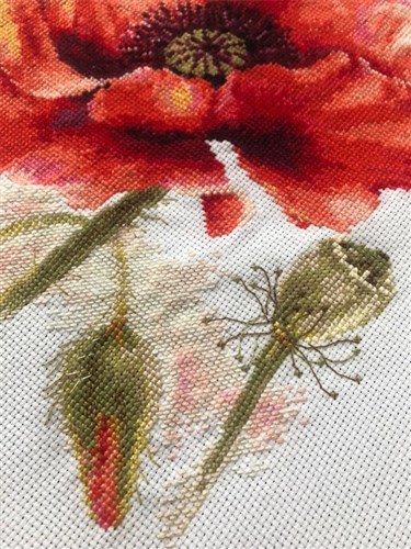 Bright Red Poppy 2-46 Counted Cross-Stitch Kit