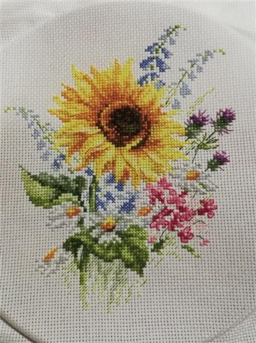 Bouquet with Sunflower 2-49 Counted Cross-Stitch Kit