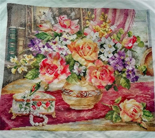 Roses in the Living Room 2-50 Counted Cross-Stitch Kit
