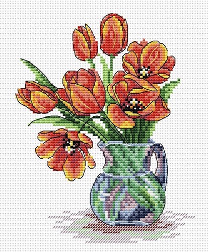 Spring Tulips SM-089 Counted Cross Stitch Kit