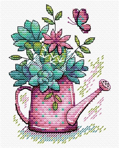 Beautiful Flowers SM-284 Counted Cross-Stitch Kit