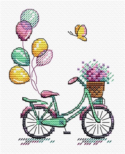 Bike Ride SM-355 Counted Cross-Stitch Kit