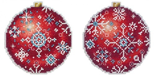 Christmas Tree Decoration - Winter Ruby SR-167 Plastic Canvas Counted Cross Stitch Kit